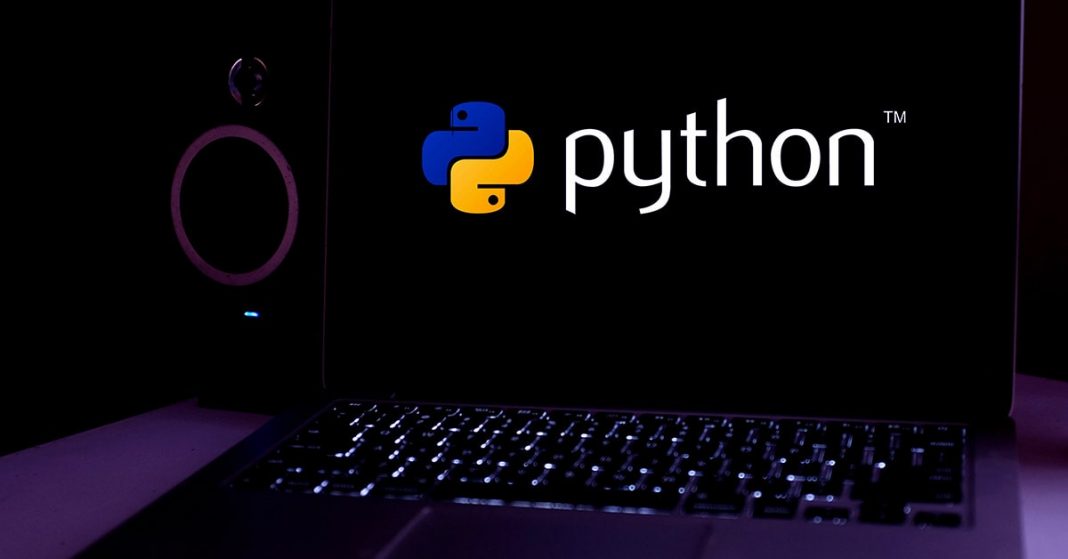 Python written on laptop; concept of Python Libraries in Python Interview Questions for Data Engineer