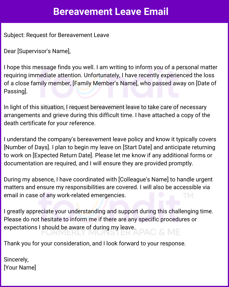 What is Bereavement Leave? Sample Bereavement Leave Email