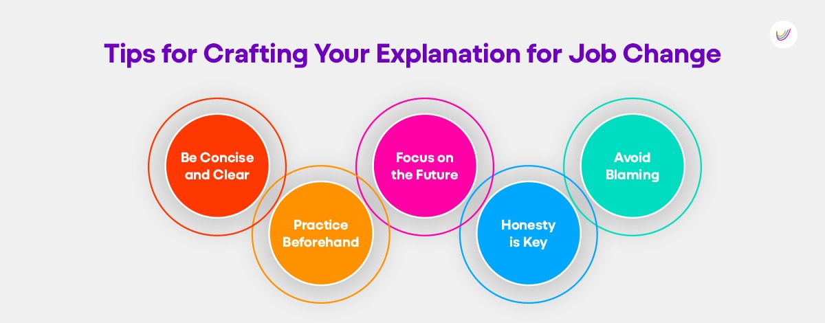 INforgphic depicting 5 circles concept of Tips for Job Change